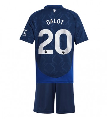 Manchester United Diogo Dalot #20 Borta Kläder Barn 2024-25 Kortärmad (+ Korta byxor)